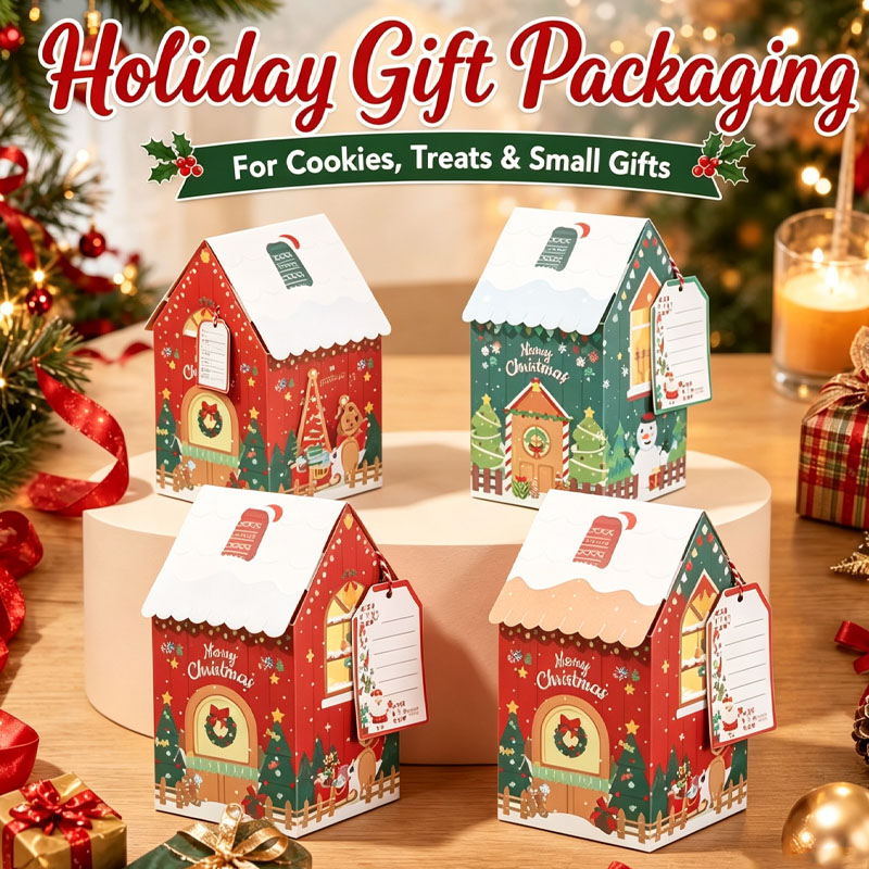 1-40PCS Gingerbread House Gift - Packaging ulasan dan harga