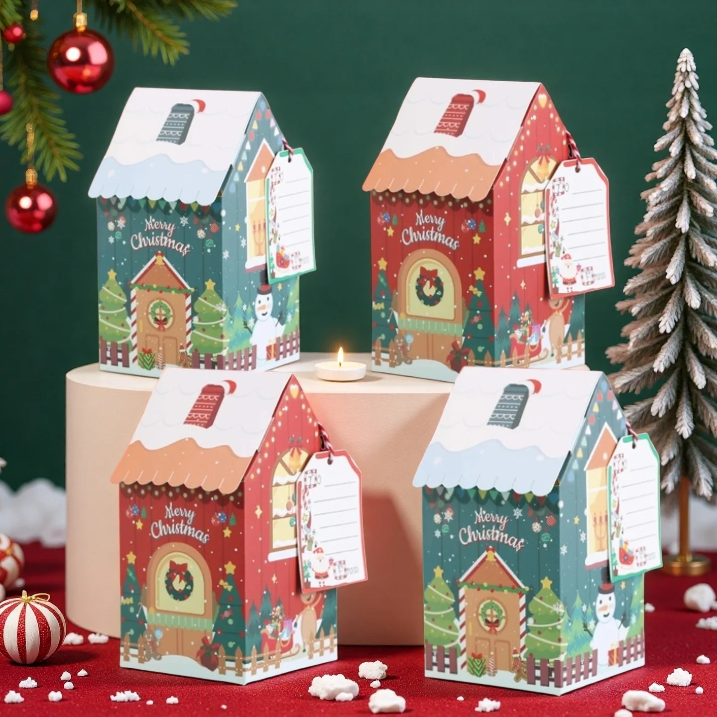 1-40PCS Gingerbread House Gift - Packaging ulasan dan harga